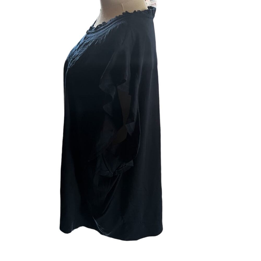 Lauren Ralph Lauren Lace Trim Jersey Flutter Sleeve Blouse Navy NEW Size 2X Plus - Picture 4 of 7